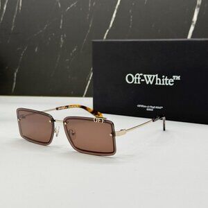 NEW OFF-WHITE OERI13N TAMPA 7664 SUNGLASSES WOMEN SQUARE HAVANA EYEWEAR